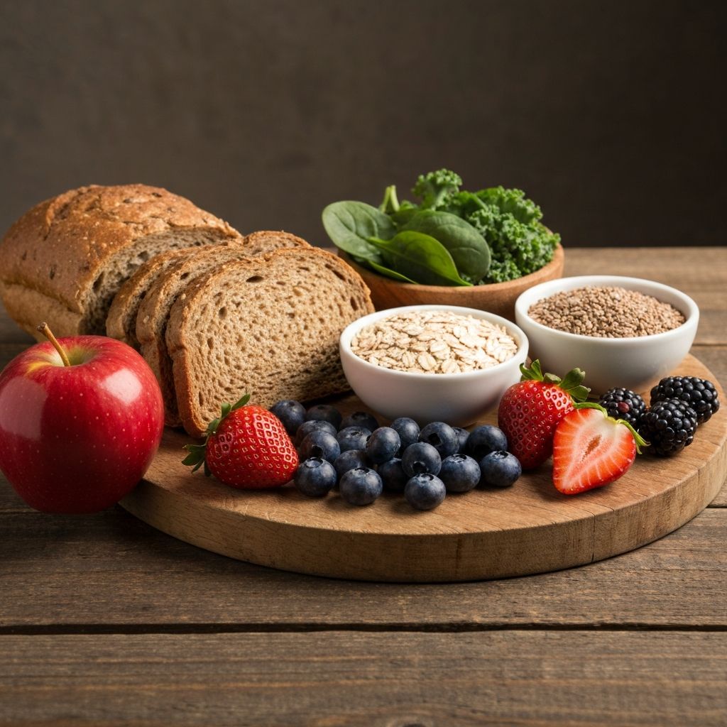 Fibre-rich foods including oats and berries